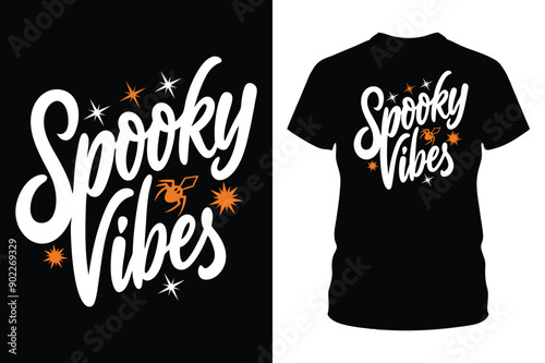Spooky Vibes T-Shirt Design – Perfect for Halloween.