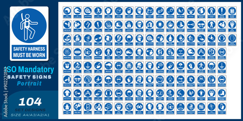 104 set ISO mandatory safety signs V107 size a4/a3/a2/a1