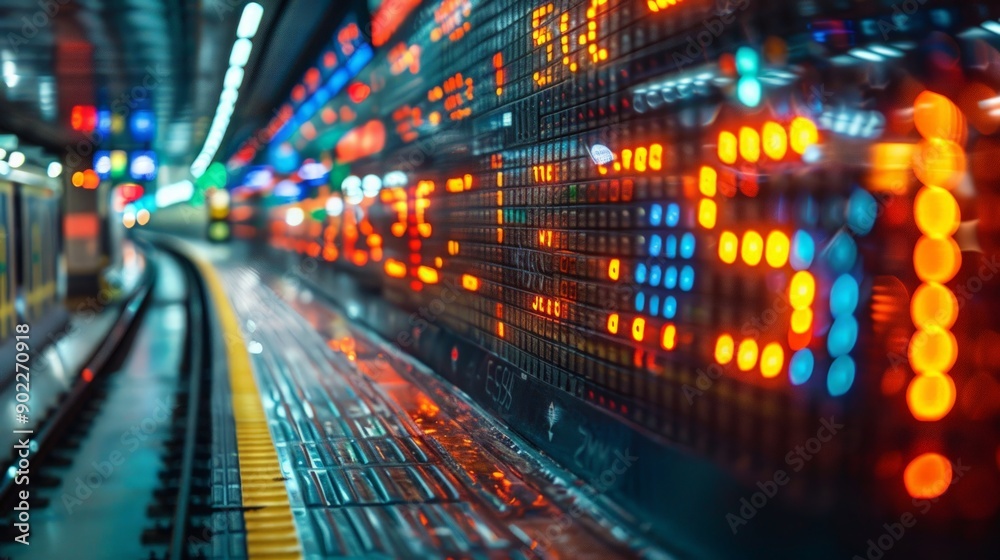 Obraz premium High-Frequency Trading: Capture a background illustrating high-frequency trading with rapid transactions and data streams, representing fast-paced financial markets.