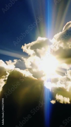 sun shining through clouds