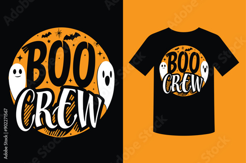 Boo Crew T-Shirt Design – Spooky and Fun Halloween Graphic.