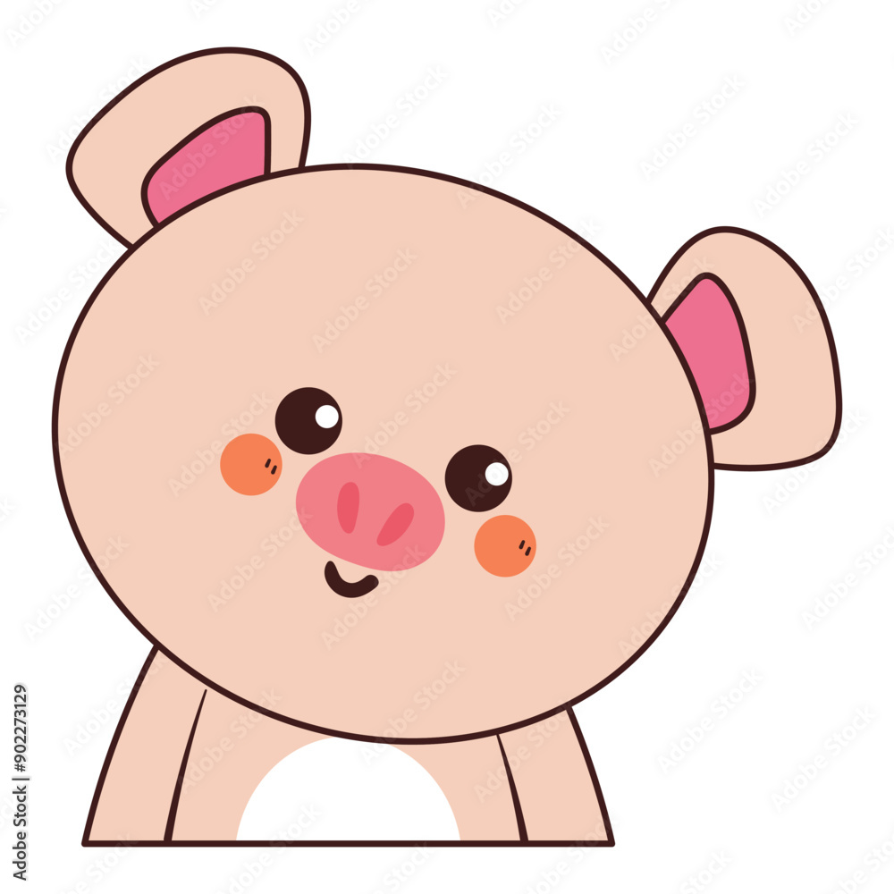 cute cartoon drawing pig. animal doodle sticker cute cartoon drawing pig. animal doodle sticker