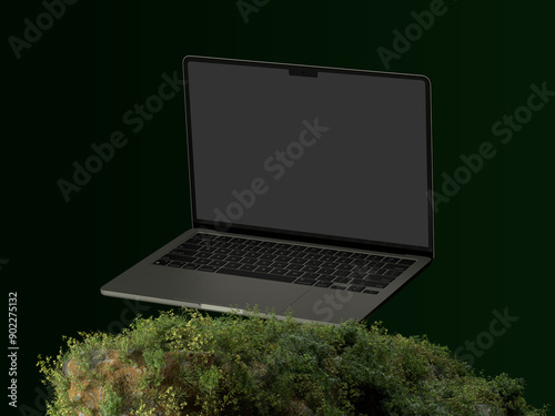3D rendered mockup, laptop mockup to showcase your design work