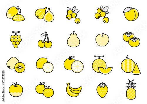 くだものアイコン03　fruit Icons