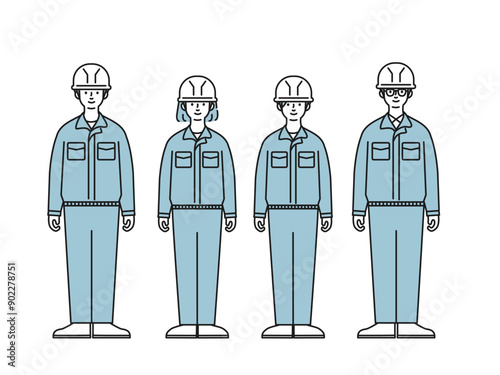 作業服を着た人のイラスト
