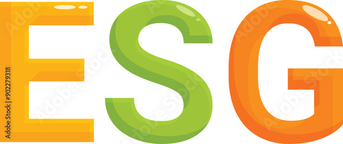Esg concept being represented by colorful jelly candy letters on white background