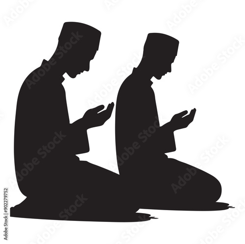 Muslim Praying illustration silhouette symbol
