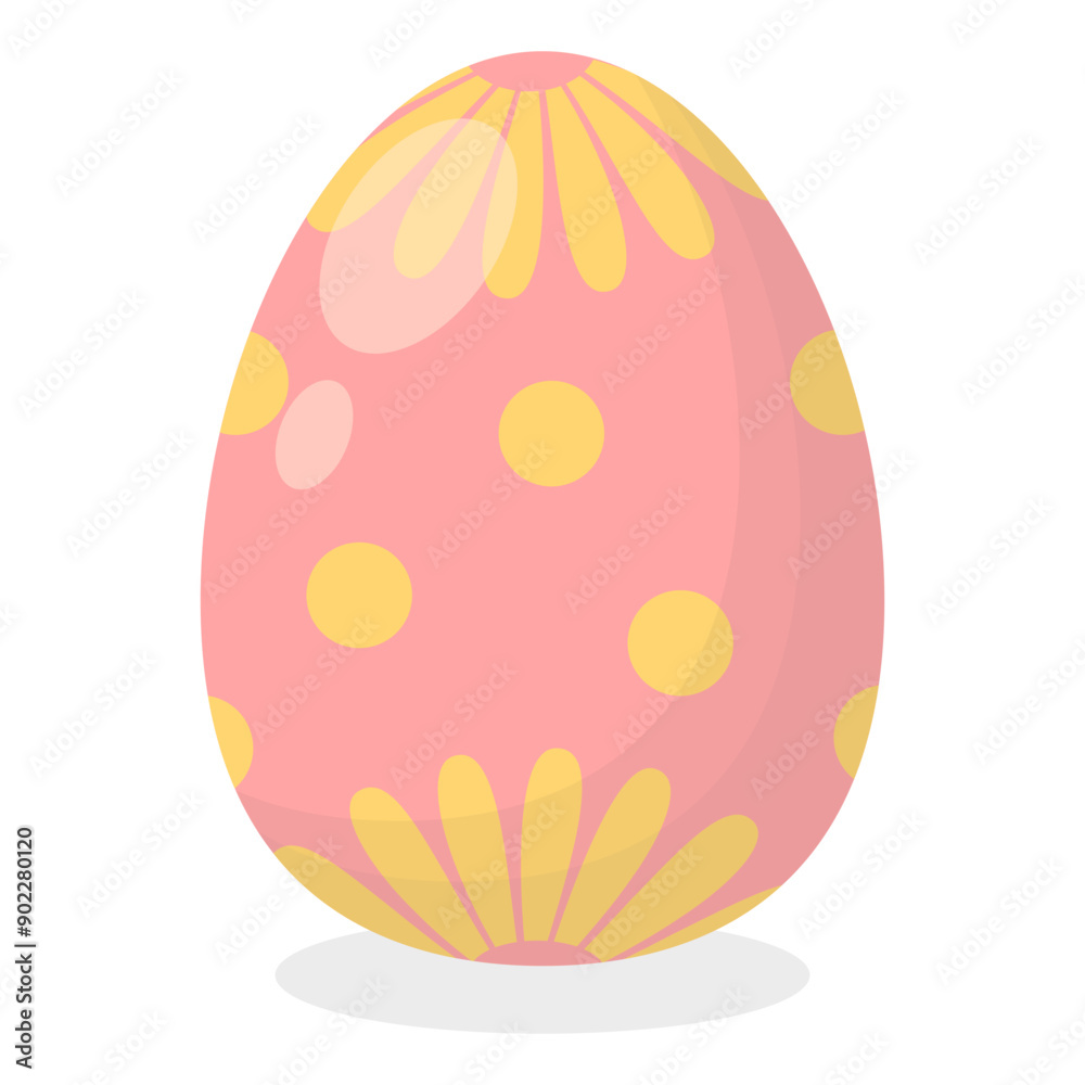 Easter Egg Icon with Flat Cartoon Design. Vector Illustration Isolated on White Background Easter Egg Icon with Flat Cartoon Design. Vector Illustration Isolated on White Background