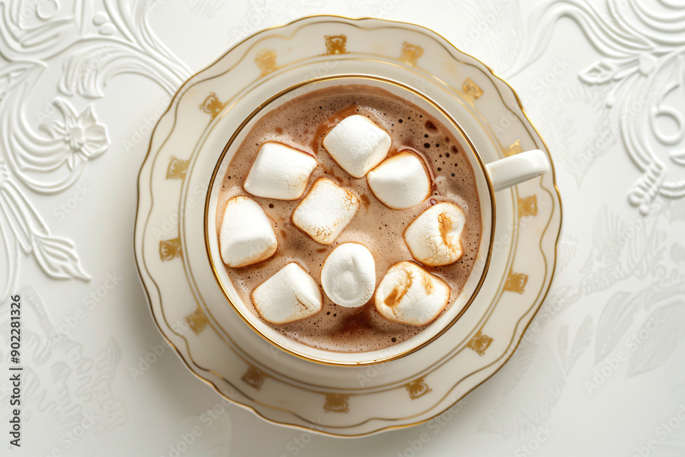 a cup of hot chocolate with marshmallows on top