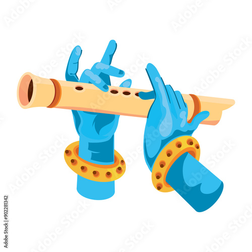 krishna hands plays his flute
