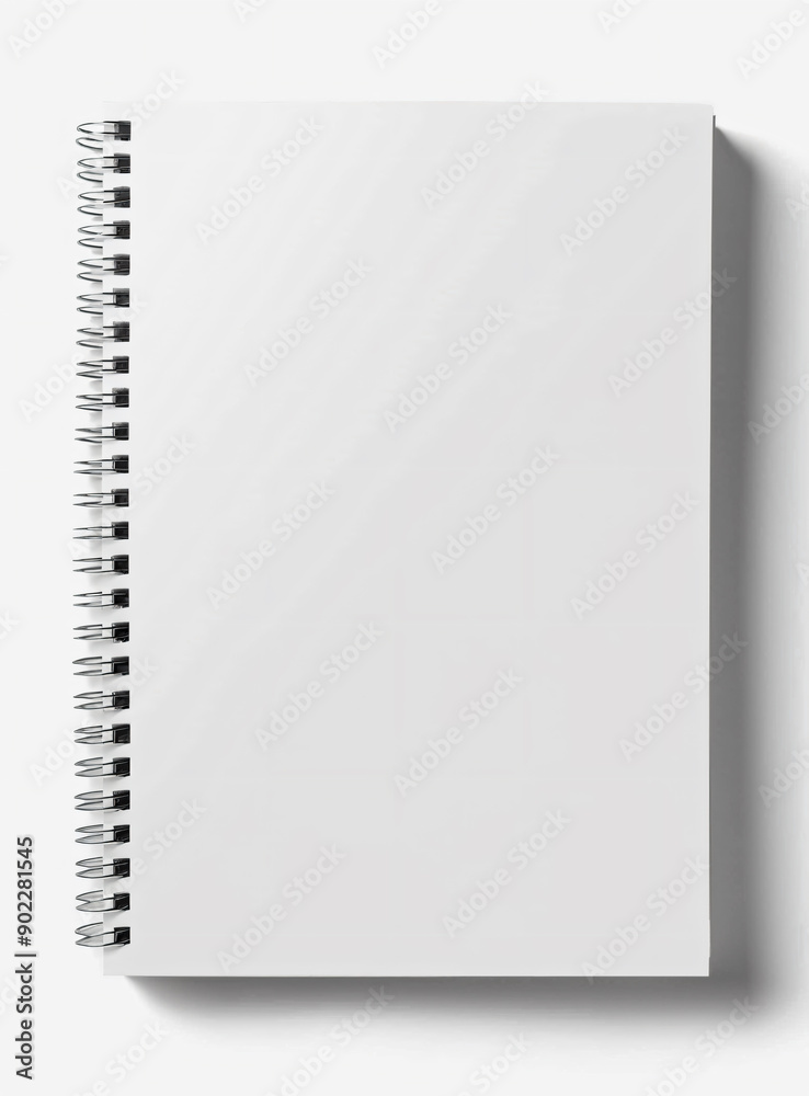 a blank white notebook with a spiral binding a blank white notebook with a spiral binding