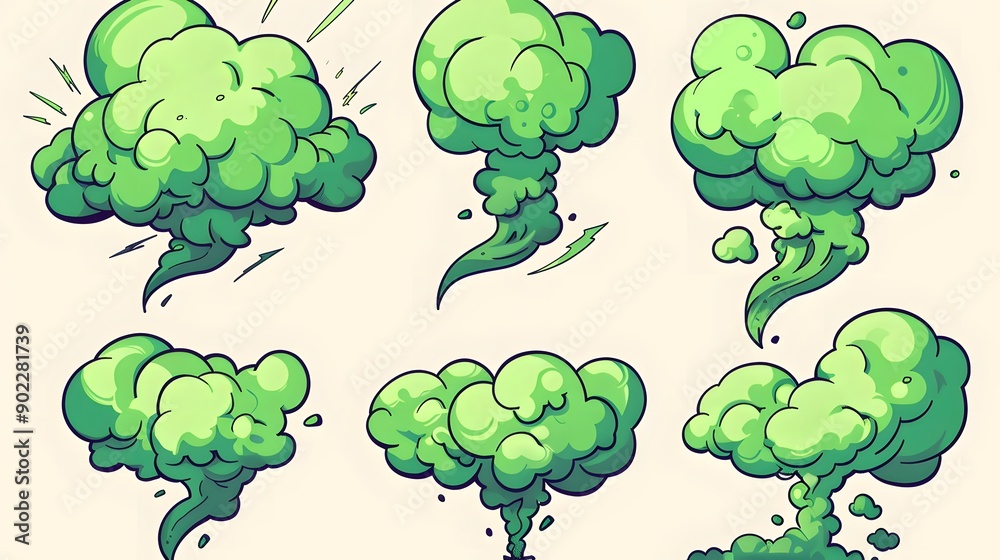 green explosion cartoon illustration green explosion cartoon illustration