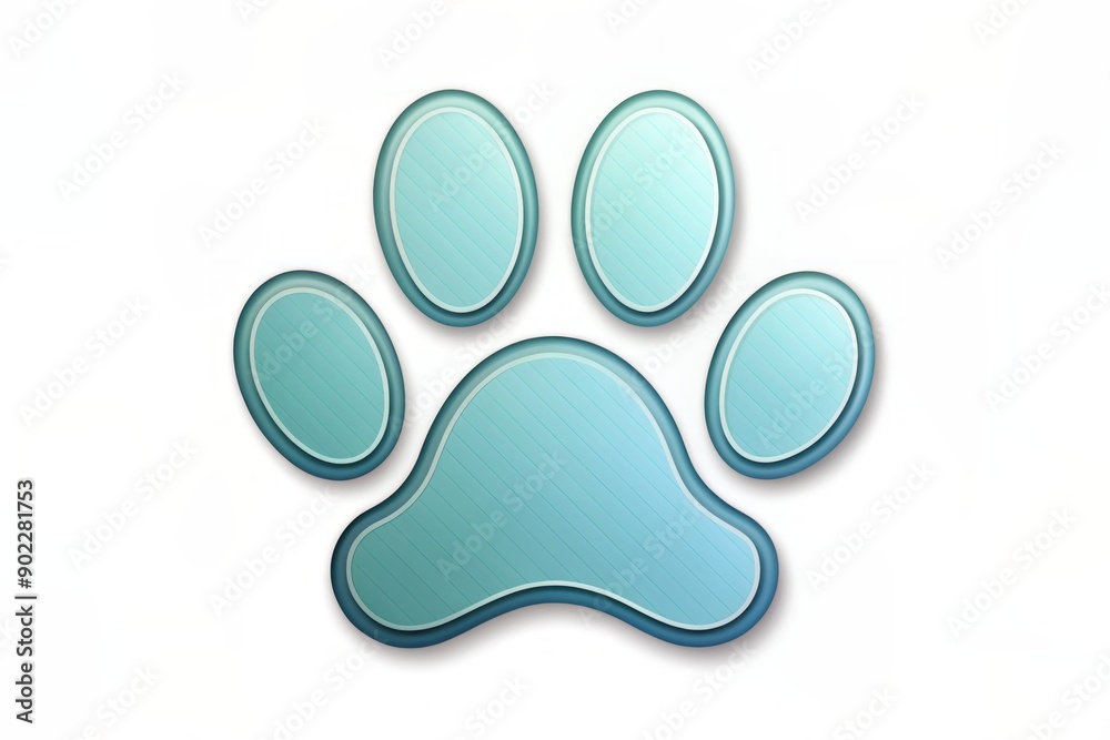 Isolated illustration of a cute paw print symbol in gentle curves and lines on a clean white background, conveying friendship and playfulness. Isolated illustration of a cute paw print symbol in gentle curves and lines on a clean white background, conveying friendship and playfulness.
