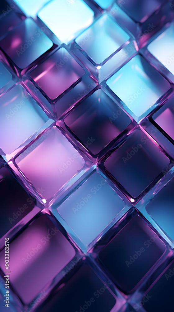 Digital purple blue dark tone mosaic square geometric poster background with Generative Digital purple blue dark tone mosaic square geometric poster background with Generative