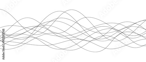 abstract simple black wavy thin line can be used background.