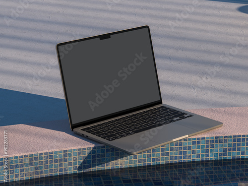 3D rendered mockup, laptop mockup to showcase your design work
