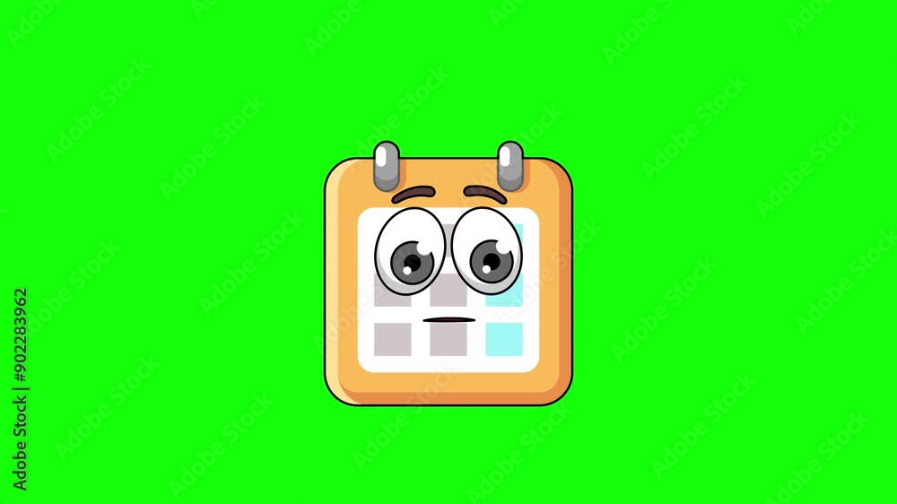 calendar character with a raised eyebrow, skeptic's face calendar character with a raised eyebrow, skeptic's face