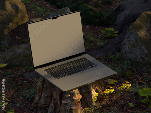 3D rendered mockup, laptop mockup to showcase your design work