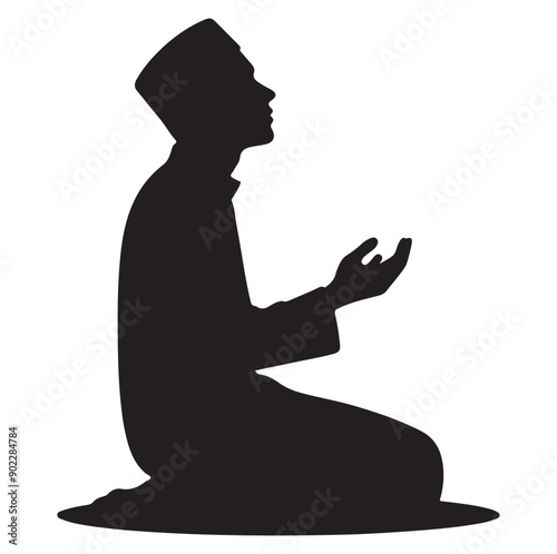 Muslim Praying illustration silhouette symbol
