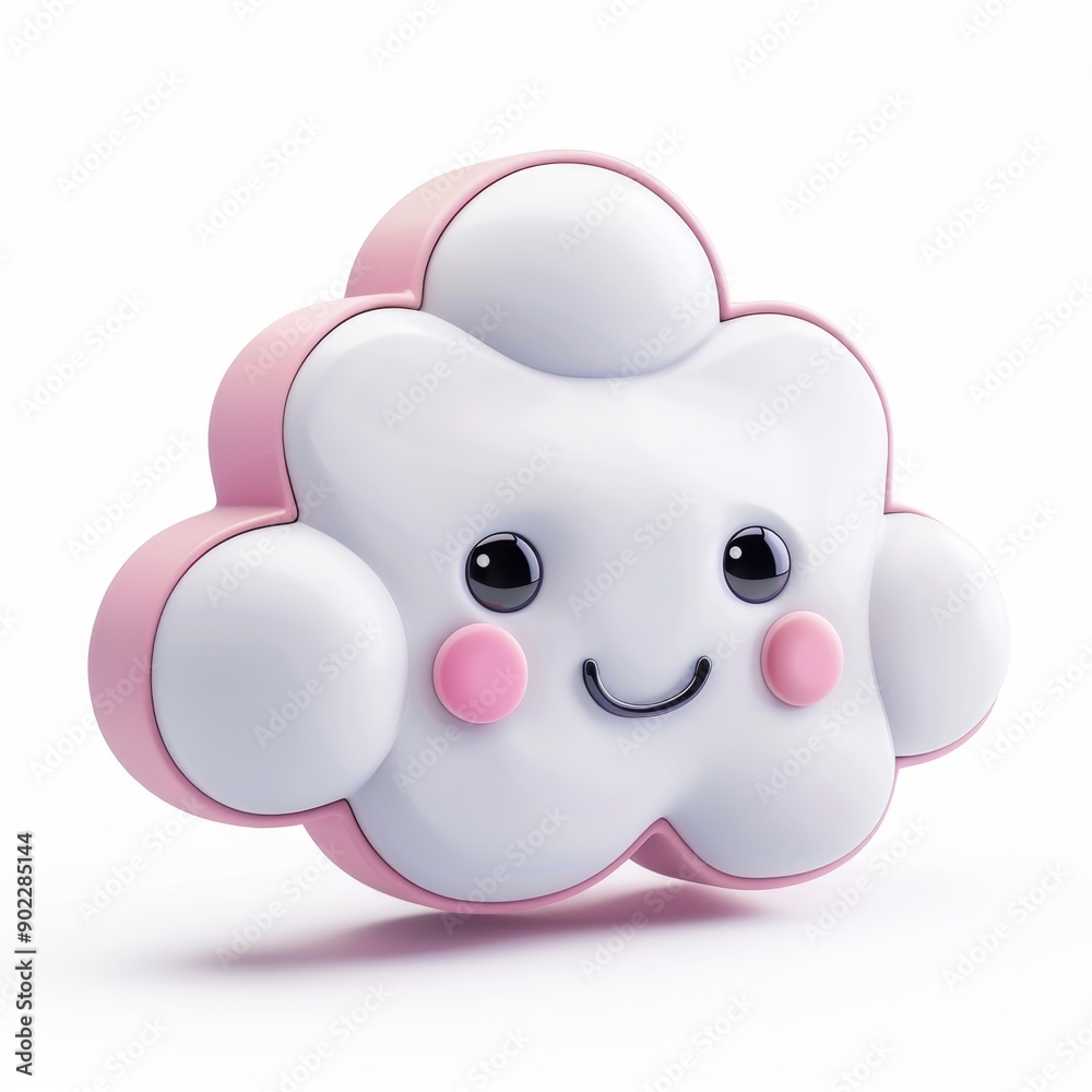 Fototapeta premium cute cloud icon on white background