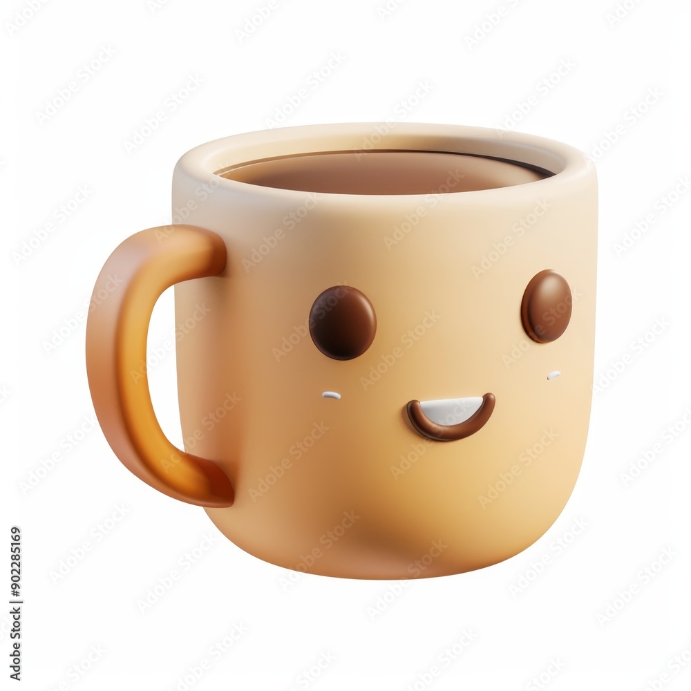 cute coffee cup icon on white background