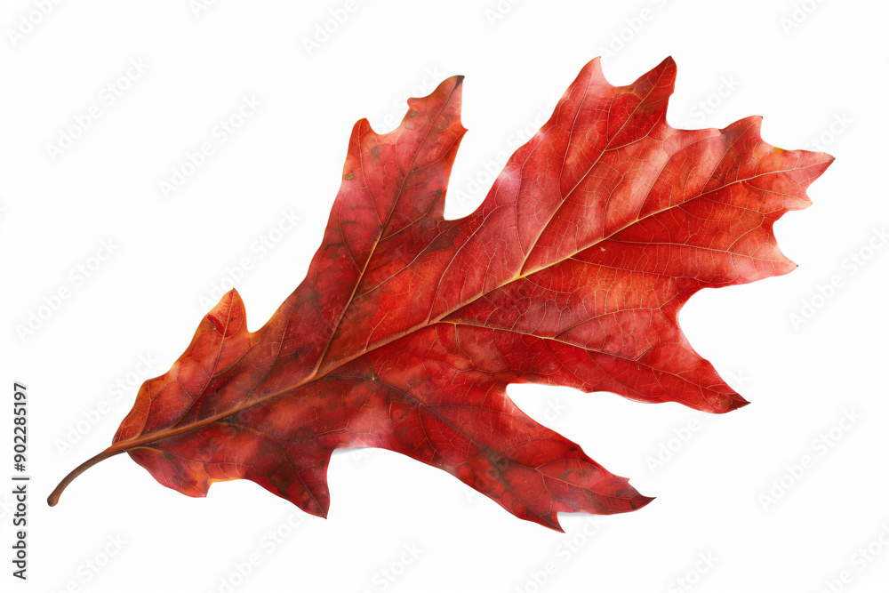 Fototapeta premium a single red leaf on a white background