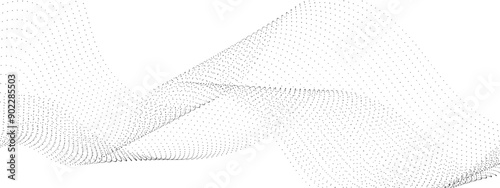 Abstract technology particles gradient flowing dynamic wave doted and halftone lines background. Futuristic technology concept. Vector illustration
