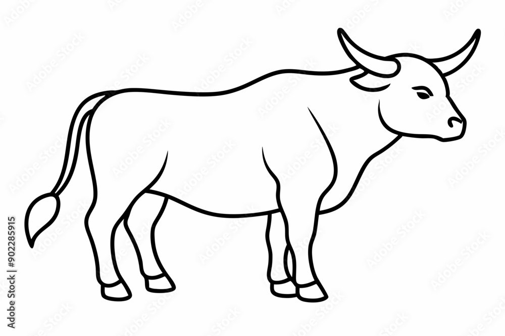 Bull line art vector illustration Bull line art vector illustration