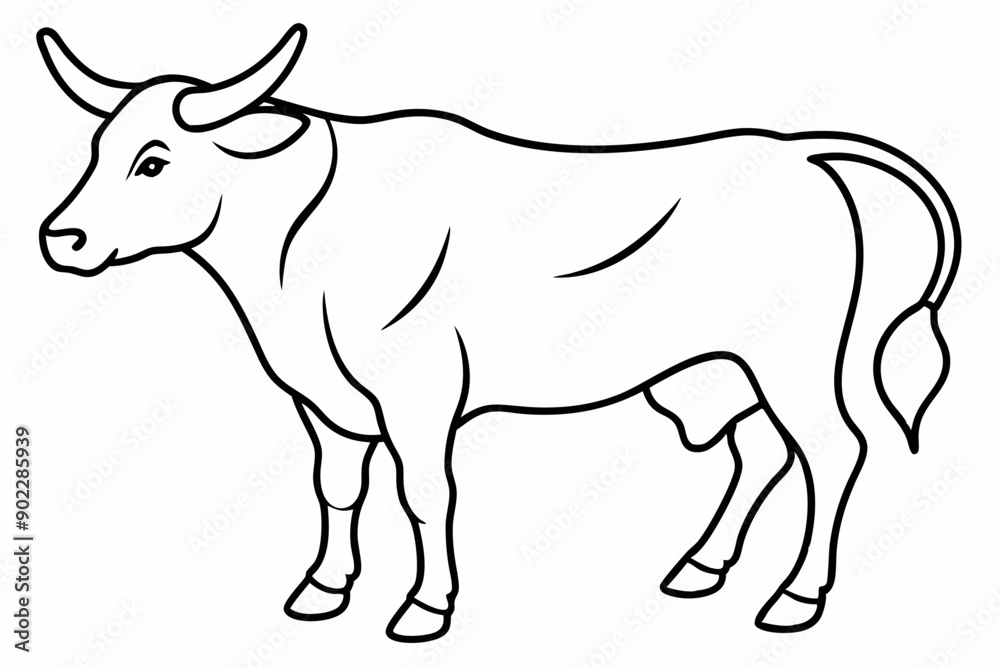 Bull line art vector illustration Bull line art vector illustration