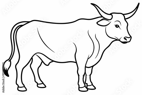 Bull line art vector illustration  © Trendy Design24