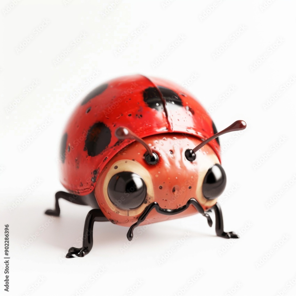 Fototapeta premium cute ladybug cartoon isolated on white background