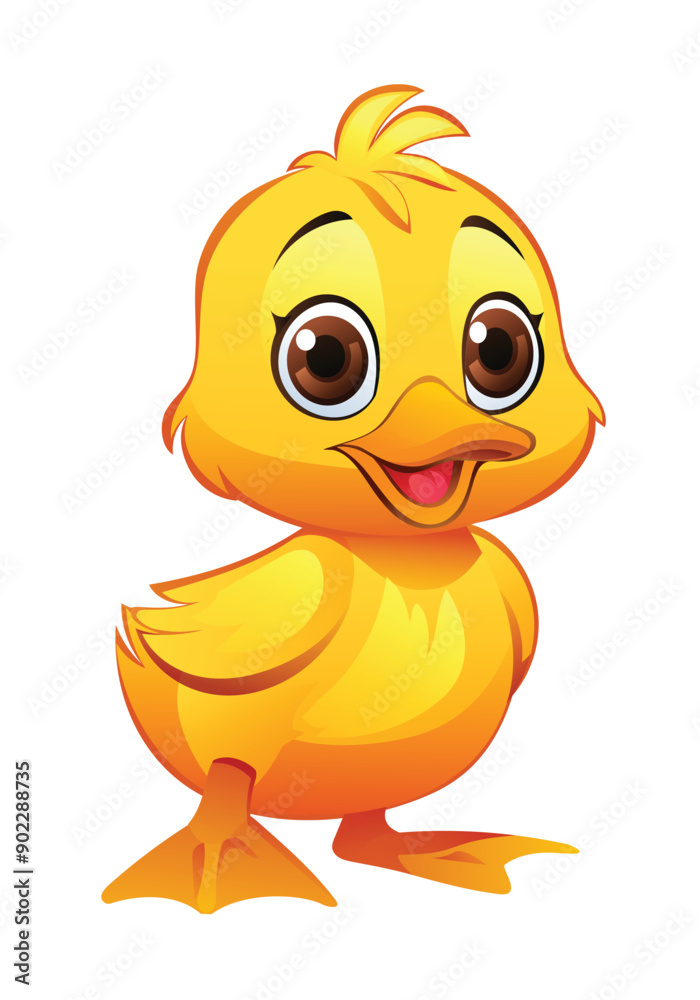 Cute baby duck cartoon illustration isolated on white background Cute baby duck cartoon illustration isolated on white background