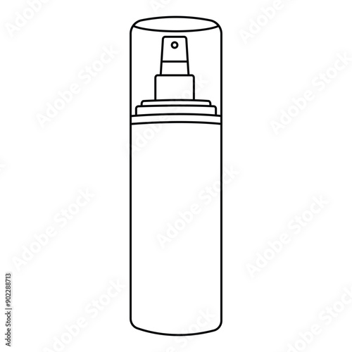 Spray Bottle Mockup for toner, Front View, Isolated On White Background. Vector Illustration