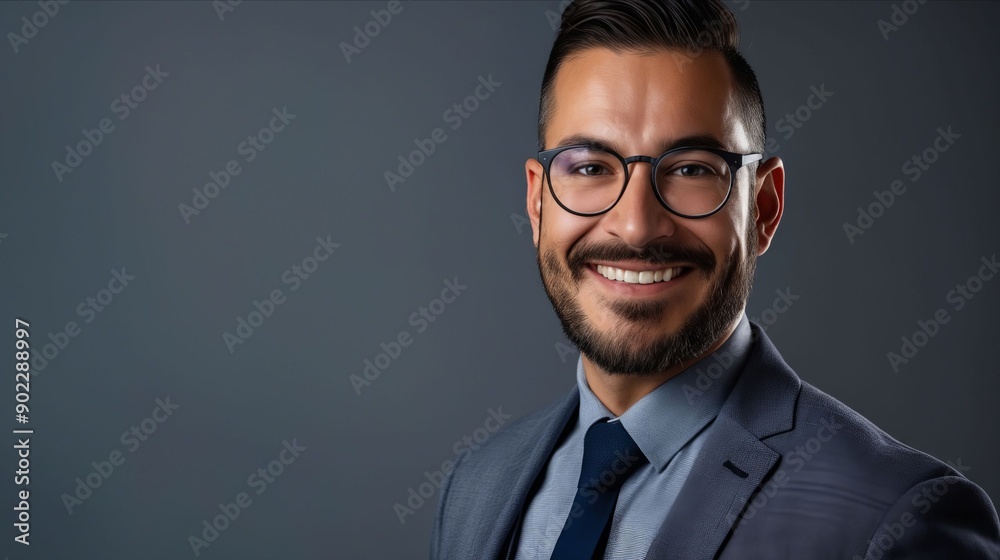 A man in a suit and tie smiles at the camera A man in a suit and tie smiles at the camera
