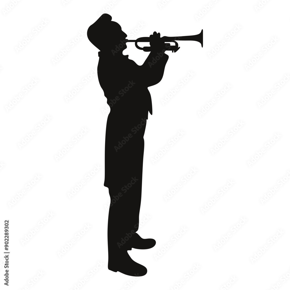 Black Silhouette of Jazz Musician. Flat Vector Graphic Illustration Black Silhouette of Jazz Musician. Flat Vector Graphic Illustration