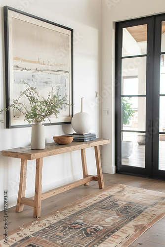 A minimalist modern entryway