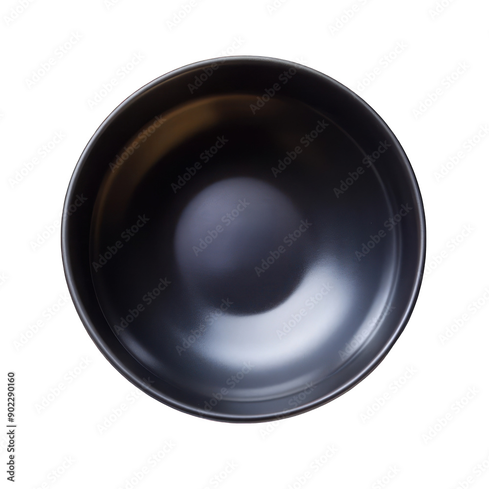 Empty black bowl top view isolated on transparent background Empty black bowl top view isolated on transparent background