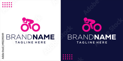 Creative Abstract Logo R People Cycling, Design Inspiration, Illustration, Vector photo