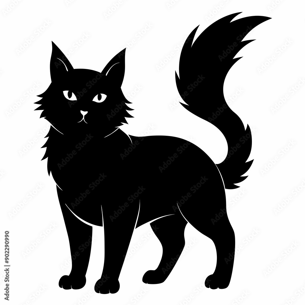 Obraz premium Highlander cat Black silhouette