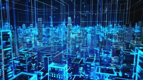 Digital Cityscape: A Network of Light and Lines