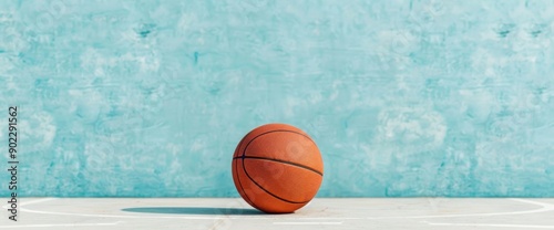 Basketball game in an outdoor court with Parisian buildings around, copy space, natural lighting