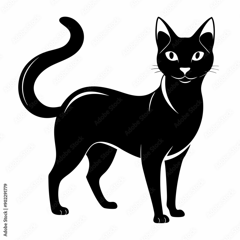 Japanese Bobtail Black silhouette Japanese Bobtail Black silhouette