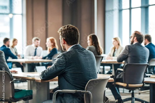 Businessman in suit sitting in a meeting