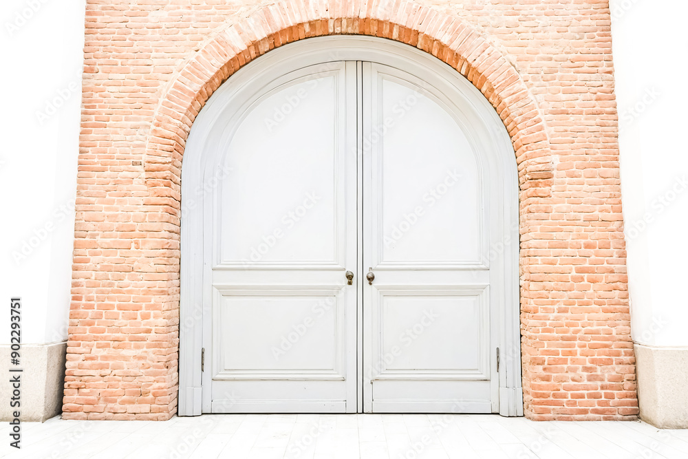 Obraz premium White door with brick arch