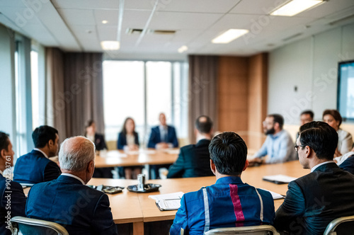 Business Professionals Attending a Meeting