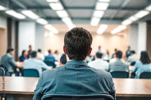 Man Sitting in Conference Room