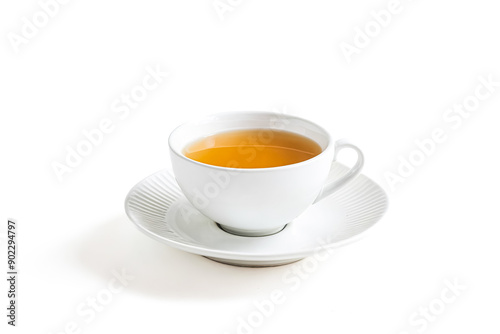 Cup of Tea on a White Saucer