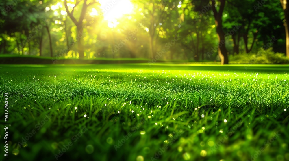 A vibrant green grass field in a park, with the sunlight filtering through the trees, creating a peaceful and serene atmosphere. A vibrant green grass field in a park, with the sunlight filtering through the trees, creating a peaceful and serene atmosphere.
