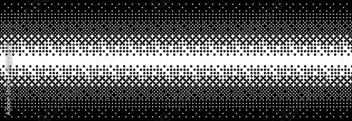 Fading bitmap gradient texture. Black and white dither pattern background. Abstract pixelated glitchy pattern. 8 bit video game screen wallpaper. Vanishing pixel art backdrop. Vector retro halftone