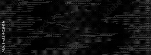 TV static noise texture. Glitch pixelated background. Damage, error, distorted VHS video screen overlay. Black white grunge random television interference. Vector digital pixel video effect backdrop